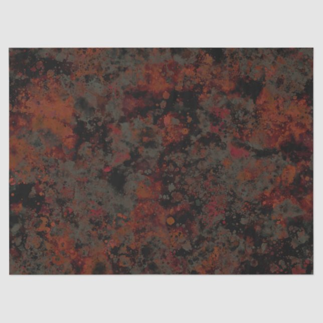 Watercolor Black Red Grey Paint Splash Abstract Tissue Paper (Front)