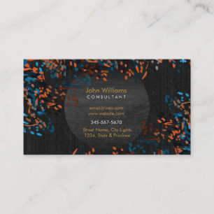 Watercolor black wood Nature Paints Black Orange Business Card