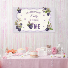 Watercolor Blackberries 1st Birthday Party