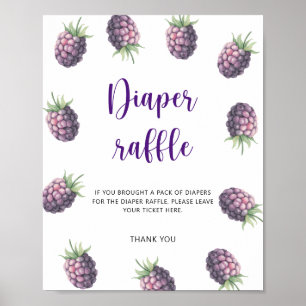 Watercolor blackberry - diaper raffle poster