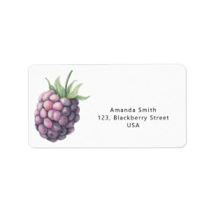 Watercolor blackberry label
