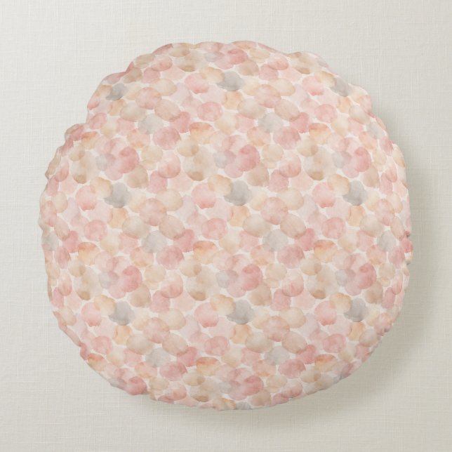 Watercolor Blob Pattern Round Cushion (Front)