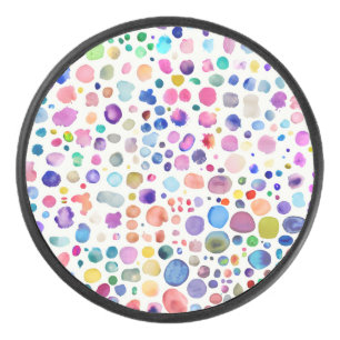 Watercolor blobs hockey puck