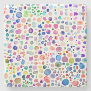 Watercolor blobs stone coaster