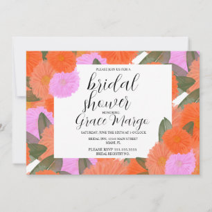Watercolor Bloom Bouquet Carnation Bridal Shower Invitation