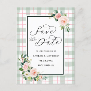 Watercolor Bloom Wedding Save the Date Announcement Postcard