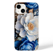 Watercolor Blossom in Blue and White flowers,