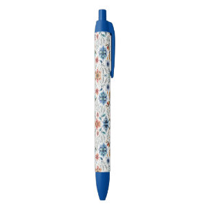 Watercolor Blossoms Black Ink Pen