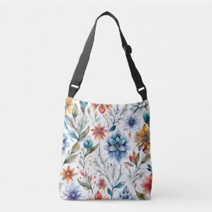 Watercolor Blossoms Crossbody Bag
