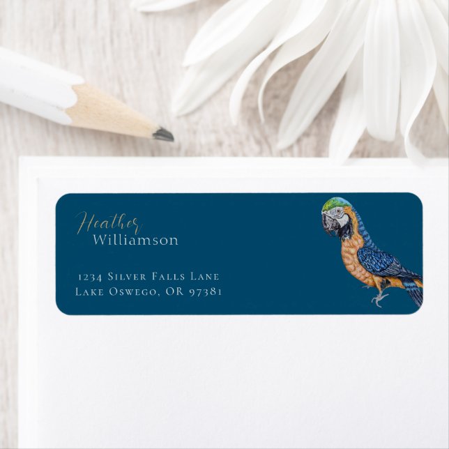Watercolor Blue and Gold Macaw Parrot (Insitu)