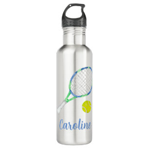 Watercolor Blue and Green Tennis Personalised 710 Ml Water Bottle