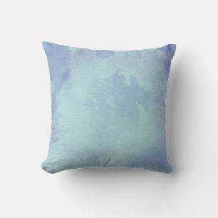 Watercolor Blue And Orange Cushion