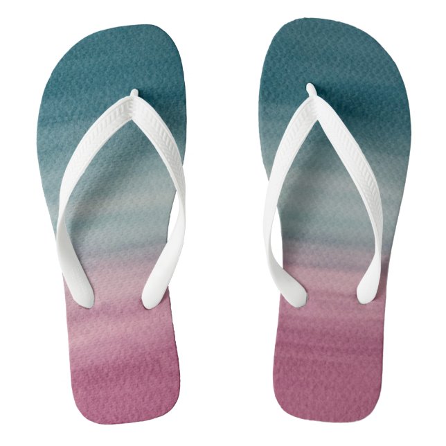 WATERCOLOR BLUE AND PINK flip flops (Footbed)