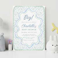 Watercolor Blue and Sage Green Baby Shower