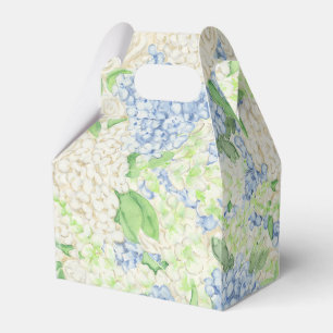 Watercolor Blue and White Hydrangea Crest Favour Box