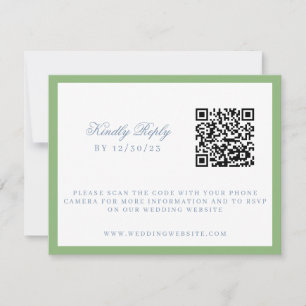 Watercolor Blue and White Hydrangea Crest Wedding  RSVP Card