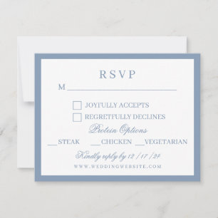 Watercolor Blue and White Hydrangea Wedding  RSVP Card