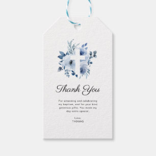 watercolor blue baptism photo thank you gift tags