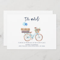 Watercolor Blue Bike Ive Moved Moving Announcement