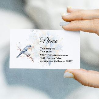Watercolor Blue Bird Business Card