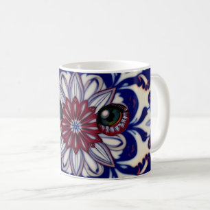Watercolor Blue Botanical Frosted Glass Mug