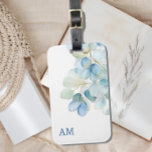Watercolor Blue Botanical Hydrangea Monogram Luggage Tag<br><div class="desc">A beautiful blue watercolor hydrangea design makes these botanical luggage tags stylish and chic. Add your own monogram using the personalisation feature.</div>