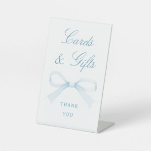 Watercolor Blue Bow Cards & Gifts Pedestal Sign