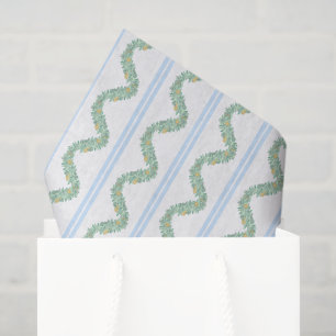 Watercolor Blue Bow Fruit Garland Christmas Tissue Paper