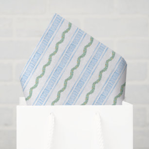 Watercolor Blue Bow Fruit Garland Christmas Tissue Paper