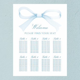 Watercolor Blue Bow Seating Chart