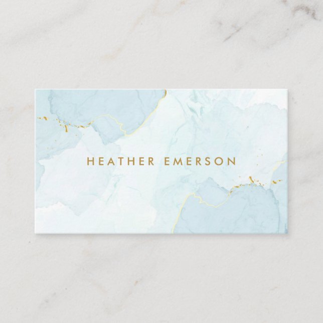 Watercolor Blue Business Card (Front)