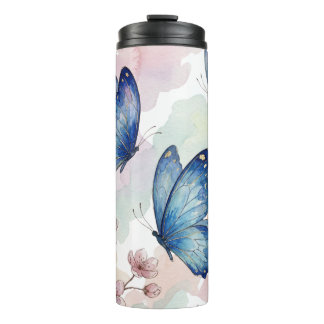Watercolor Blue Butterflies Mug Design – Elegant