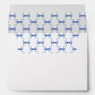 Watercolor Blue Christmas Bows Personalised Envelope