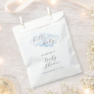 Watercolor Blue Cloud Baby Shower Favour Bags