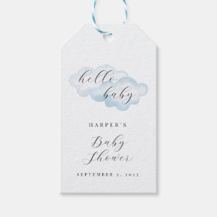 Watercolor Blue Cloud Baby Shower Gift Tags
