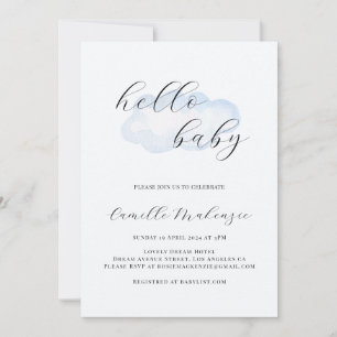 Watercolor Blue Cloud Baby Shower invitation