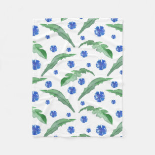 Watercolor Blue cornflowers Fleece Blanket