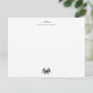 Watercolor Blue Crab Classic Personalised Card