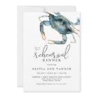Watercolor Blue Crab Seafood Rehearsal Dinner