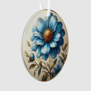 Watercolor Blue daisy  Ornament