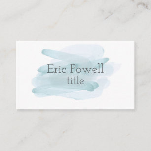 watercolor blue design business card custom