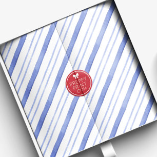 Watercolor Blue Diagonal Stripes Tissue Paper