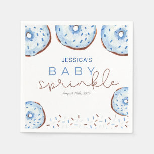 Watercolor  blue Doughnuts Baby Sprinkle Shower  Napkin