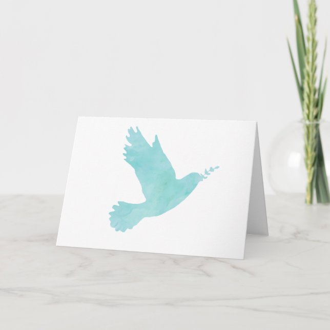 Watercolor Blue Dove Card (Front)