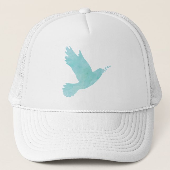 Watercolor Blue Dove Trucker Hat (Front)