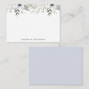 Watercolor Blue Floral Personalised Stationery Card