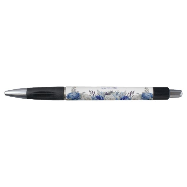 Watercolor Blue Flower Bouquet-Wedding- (Front)