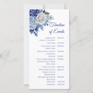 Watercolor Blue Flower Bouquet-Wedding Program-