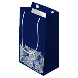 Watercolor Blue Flower Bouquet-Wedding- Small Gift Bag
