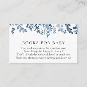 Watercolor Blue Flowers Books for Baby insert card